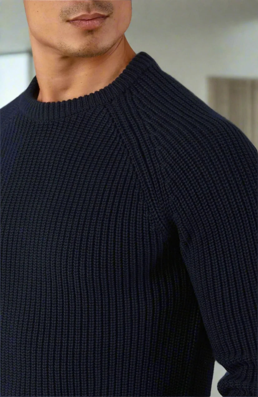 Cambridge Merino Crew Neck Jumper - Navy