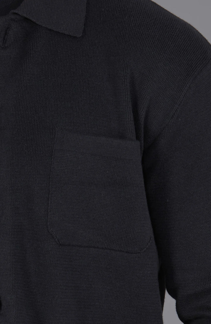 The Benjamin Knitted Overshirt - Black