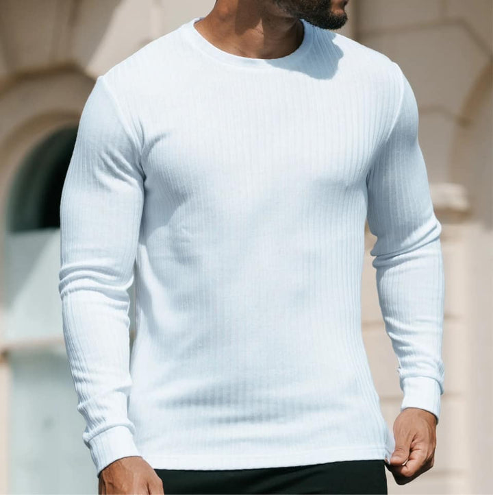 Premium Ribbed Knit Crewneck Sweater