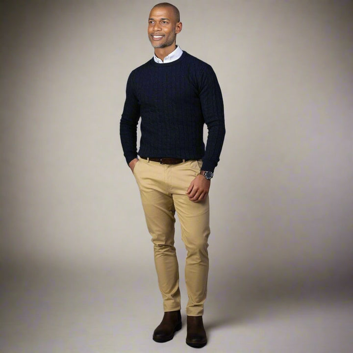 Windsor Classic Knit Pullover - Navy