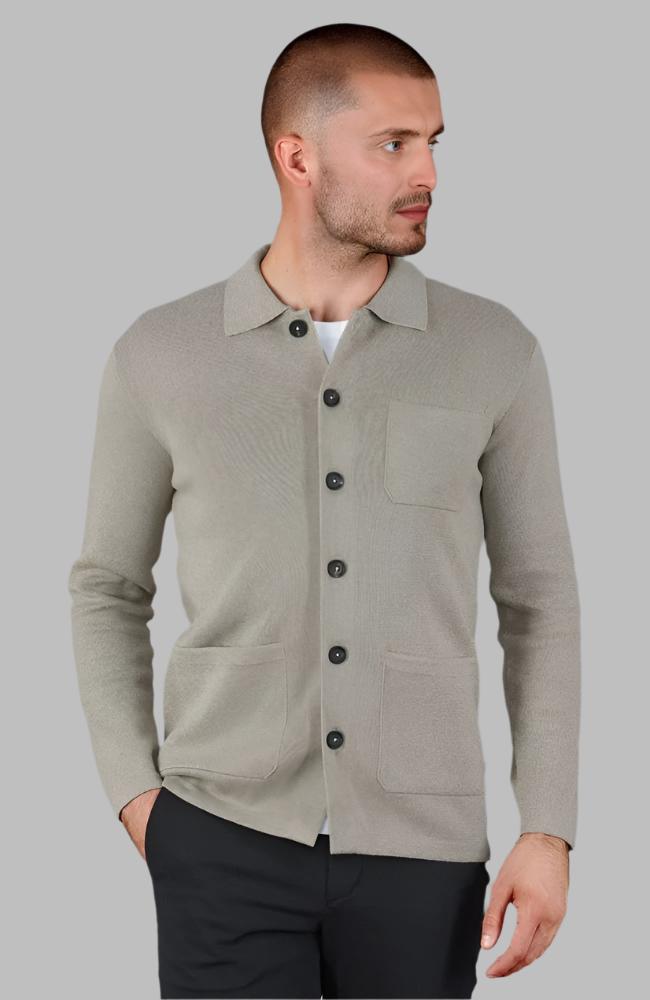 The Benjamin Knitted Overshirt - Fawn