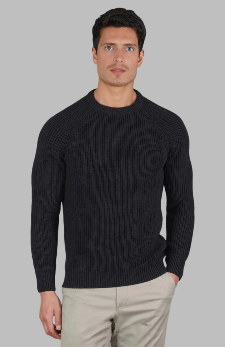 Cambridge Merino Crew Neck Jumper - Black