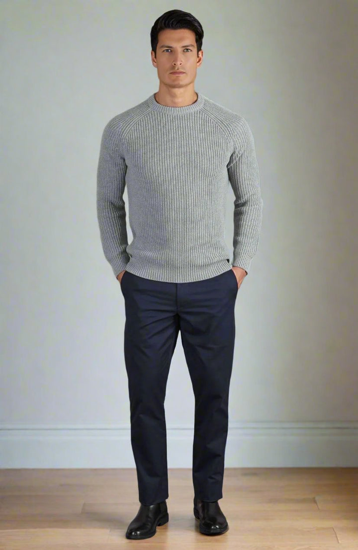 Cambridge Merino Crew Neck Jumper - Grey